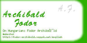 archibald fodor business card